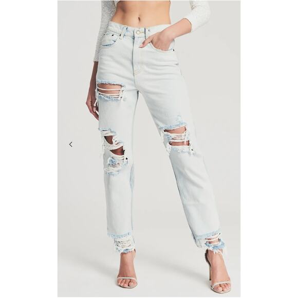 Retrofete Maggie Denim Jean Two Tone Laguna Womens Size 24 New Distressed - Picture 1 of 13